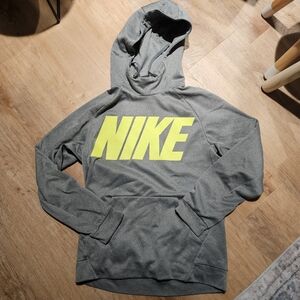 Nike Gray and Yellow Men's Hoodie